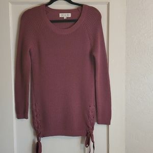 Detailed Long Mauve Knit Sweater!!!